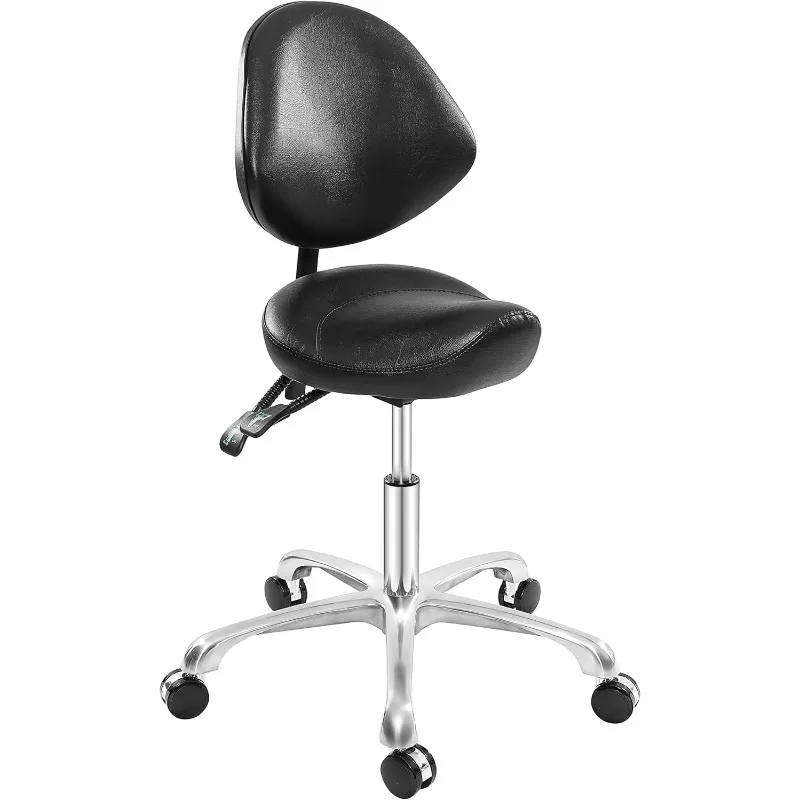 

Adjustable Saddle Chair Stool with Back Rest,Heavy Duty Ergonomic Stool Chair for Laboratory, Clinic, Salon, Manicure