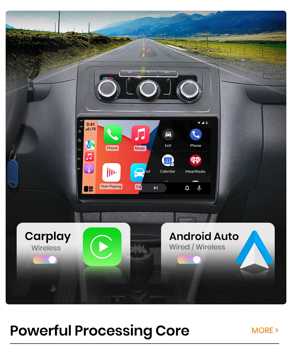 AWESAFE 10-Zoll-Android-Radio für VW Volkswagen Caddy 2005-2015, kabelloses CarPlay & Android Auto, GPS-Navigation, Multimedia, Unterstützung für Lenkradsteuerung, Subwoofer, Verstärker, Rückfahrkamera, EU Plug-and-Play, DAB+ Digital Autoradio, 2 DIN Autoradio Stereo, RDS, DSP, FM – Detail 12