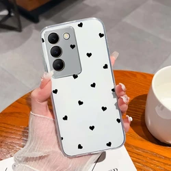 Floral Love Heart Clear Soft Silicone Shockproof Phone Case for Vivo V30 SE 5G (U771)