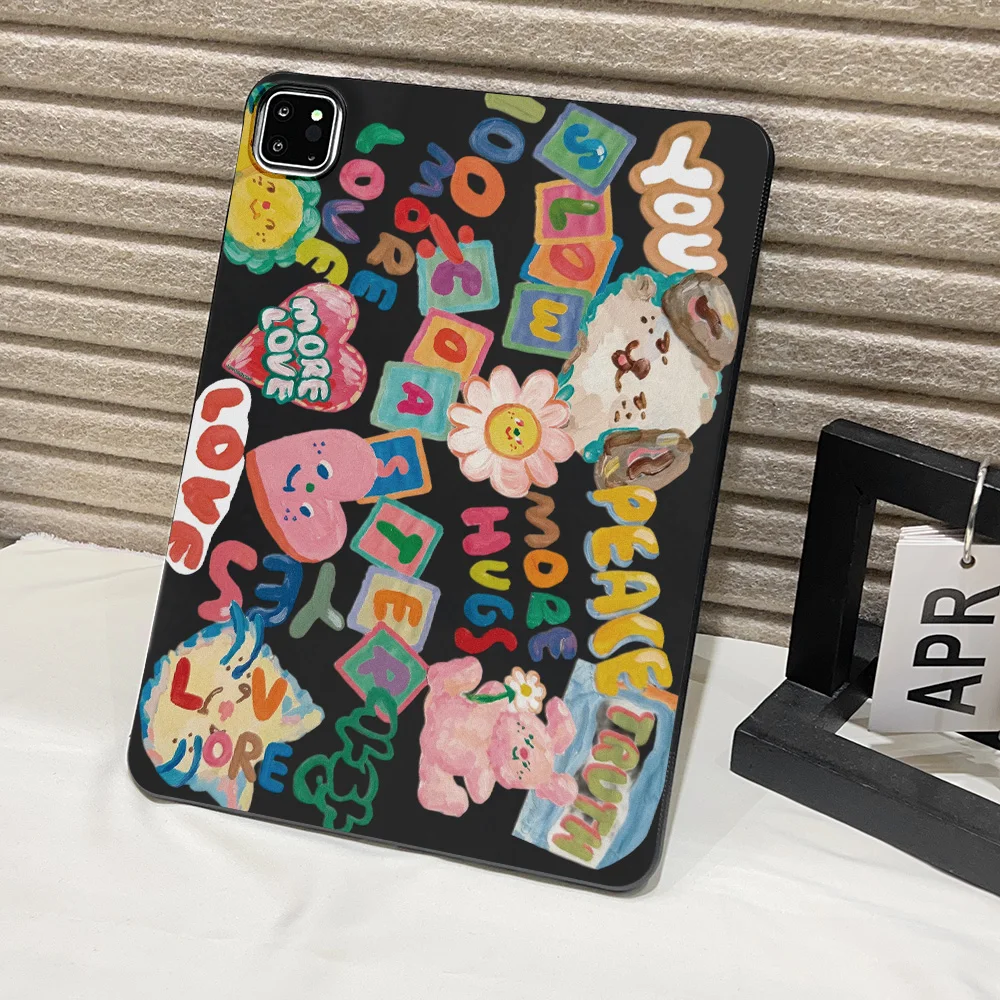 Handcrafted Patchwork Aesthetic Frosted Tablet Case Cover