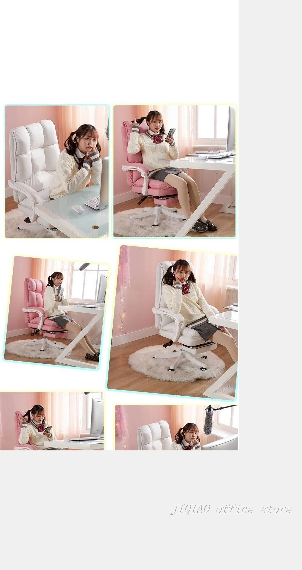 Description Picture 4 of itemNew fashion Computer chair girl comfortable gaming chair live chair bedroom anchor chair game competition lift swivel chair