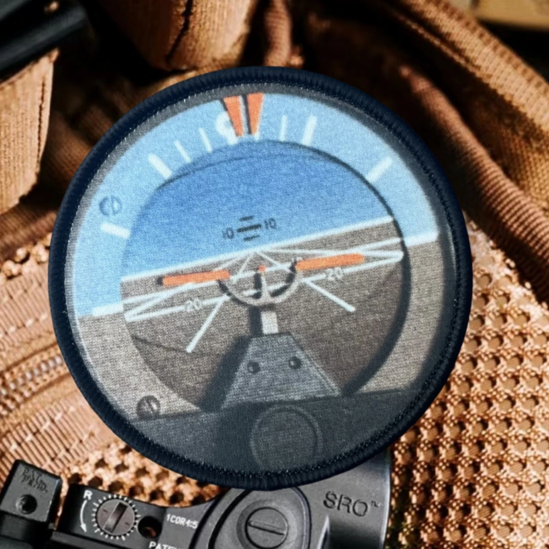 Flugzeug Künstlicher Horizont Taktisches Moralabzeichen Bedruckte Klettverschluss-Aufnäher für Kleidung Militärrucksack-Aufkleber