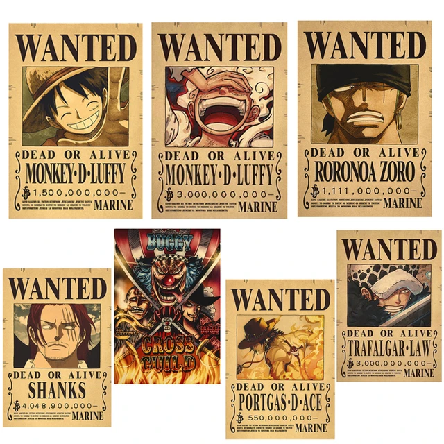 One Piece Wanted luffy bounty  luffy wanted poster 3 billion - One Piece -  Aliexpress