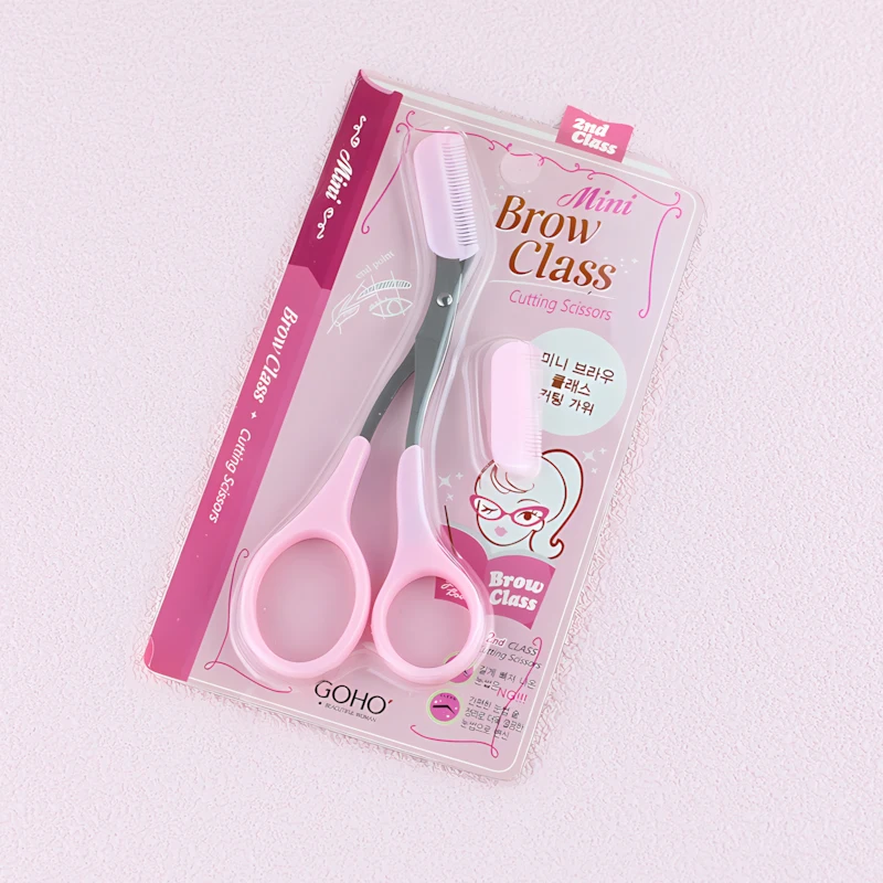Eyebrow Trimmer Set Eyebrow Scissors Eyebrow Tweezers Set-Pink Stainless Steel Eyebrow Scissors with Comb Rose Gold Beauty Tool for Women Girls