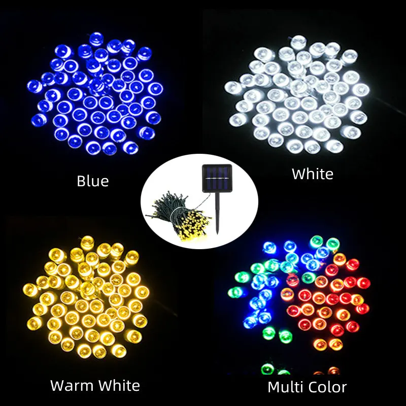 Solar Powered Led Outdoor Lighting 10M 8 Modes Solar Lamp Waterproof for Gardens Wedding Party Valentines Christmas Tree Homes