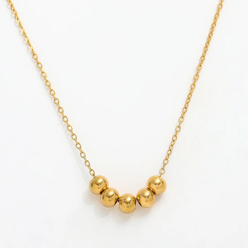 

Joolim Jewelry High End Pvd Wholesale Versatile Lucky Bead Pendant Stainless Steel Necklace For Women