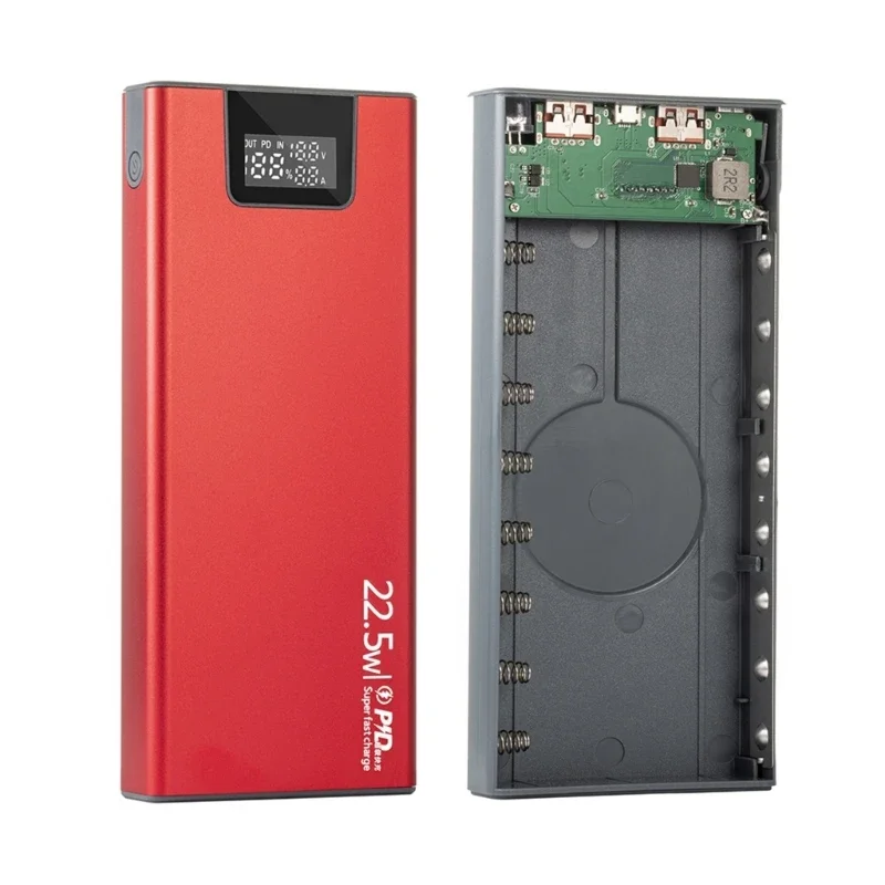 DIY 8 Slots 18650 Battery Case Metal Battery Power Shell PD Shell (Battery Not Included) battery storage box battery holder battery power bank box