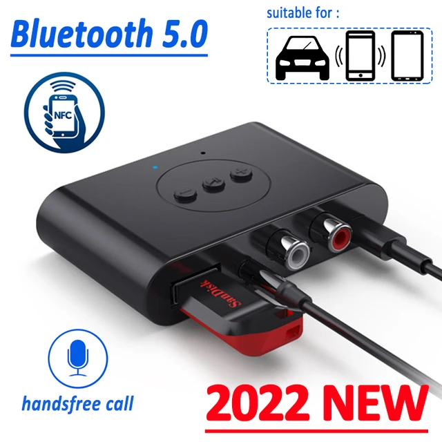 Bluetooth Receiver 5.0 Wireless Audio Receiver, 3.5mm Jack AUX car  Audio/Wired Headset/Home Stereo System Compatible, can be Connected to