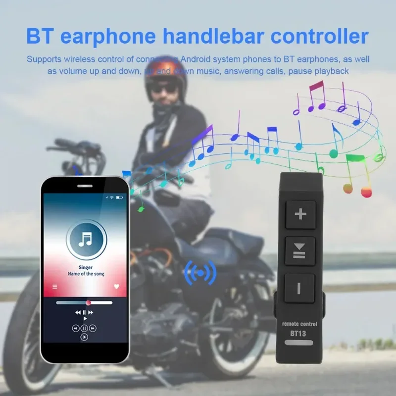 

Motorcycle Bluetooth Controller Bluetooth 5.0 Remote Control Waterproof Car Bicycle Handlebar Media Controller
