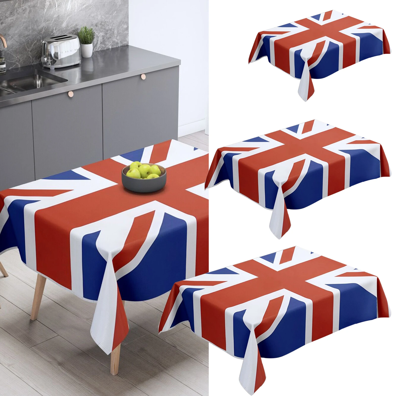 UnionJackTableclothUnitedKingdomFlagBritishTableclothsReusableTablewareForQueens