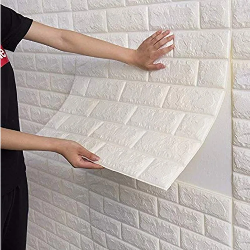 1-10pcs 70cmX1m Modern Home Decoration Brick Pattern PVC 3D Room Decor DIY Self-adhesive Wallpaper Waterproof Wall Stickers 3