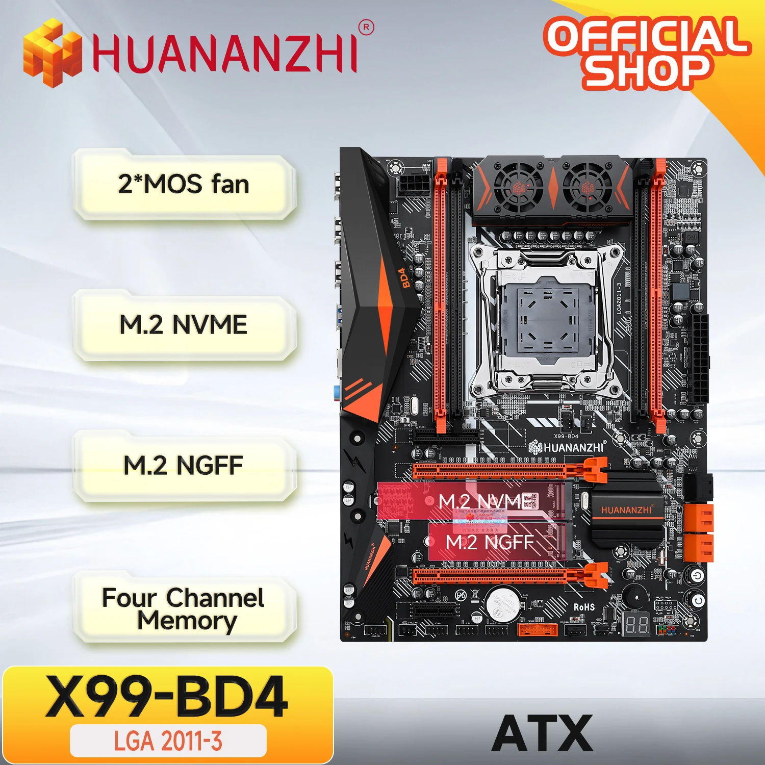 HUANANZHI-placa base X99 BD4 LGA 2011-3 XEON X99, compatible con