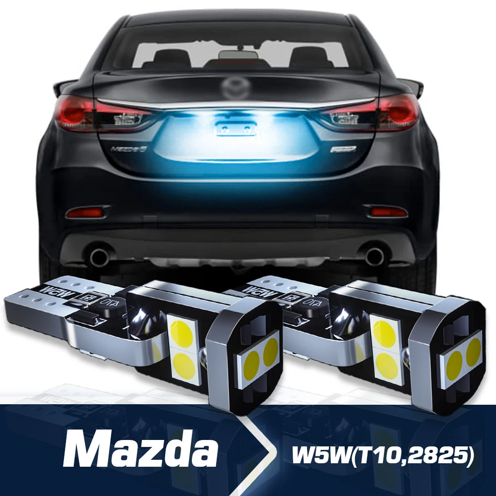 

License Plate Light 2pcs LED Canbus Accessories W5W T10 168 For Mazda 2 3 bk Sport 5 6 gh gg CX-3 CX-5 CX-7 CX-9 RX-8 MX-5 Miata