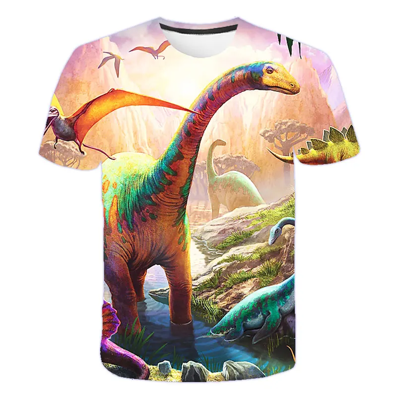 Kids Boys Girls Dinosaur T-shirts 3D Printed Cartoon Jurassic World Dinosaur T Shirt Children Birthday Gift Tshirts Baby Clothes 3