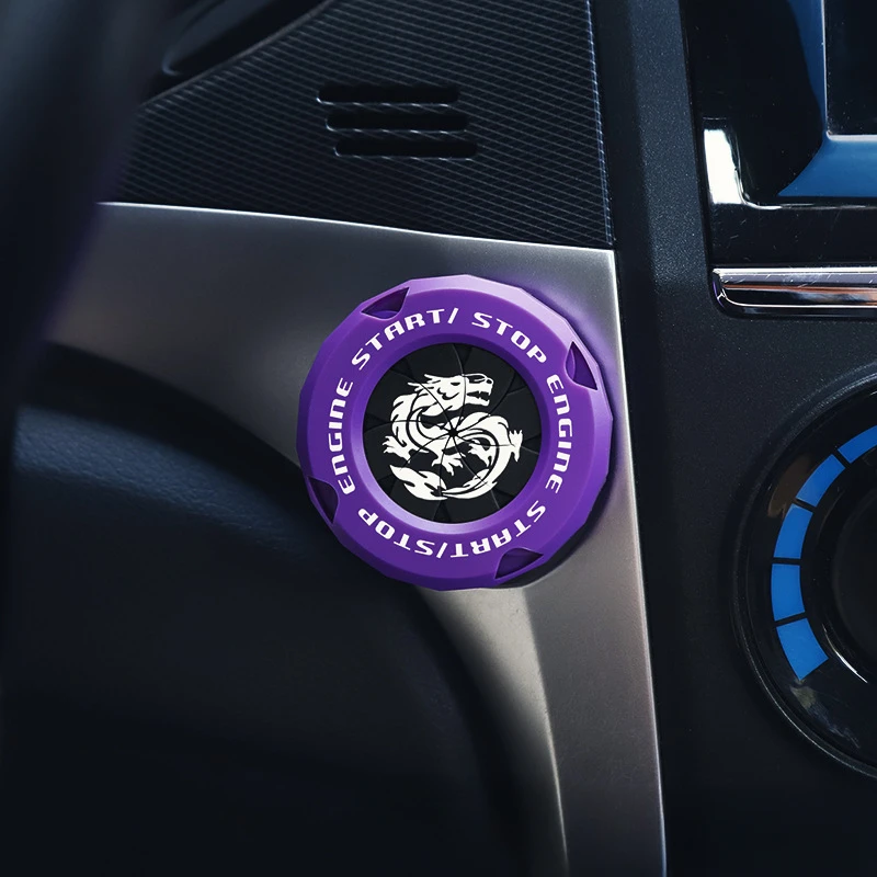 Car Onekey Start Stop Button Cover Car Interior Decor Sticker Engine Ignition Start Switch Protective Cover Motorcycle StartRing car start button cover