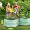 3Pcs 2x2x1ft Galvanized Raised Garden Bed Set for Vegetables Flowers, Green, Rust-Resistant Steel, Safe Edge, Easy Assembly