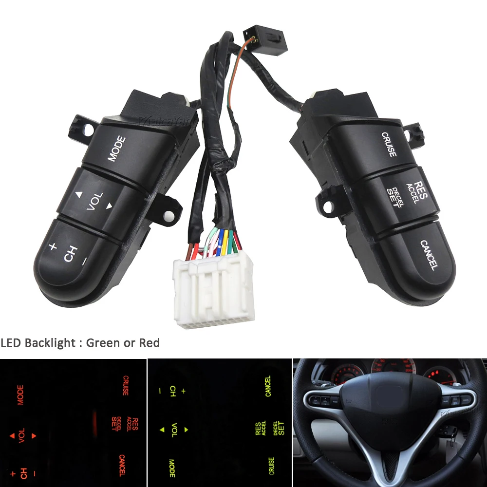 

Новинка для Honda 08-13 Fit 09-14 City 06-11 Civic полный комплект рулевого колеса переключатель управления звуком/Кнопка OEM 6770-SNA-A12