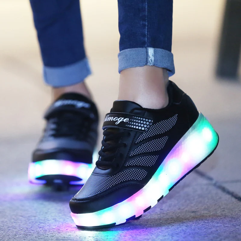 Roller Sneakers Children Boys Girls Kids  2 Wheels Boots 2022 Gift Game Sports Fashion Casual Led Lighted Flashing Skates Shoes