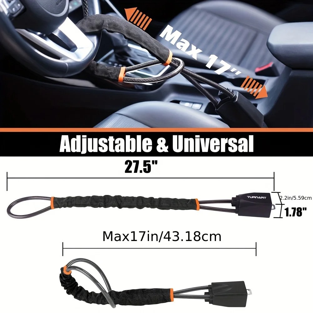 Car Steering Wheel Lock – Heavy Duty Security Deterrent Set