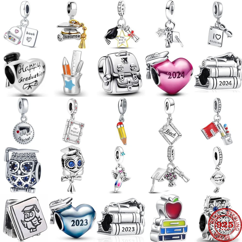 925 Charm Bead DIY Jewelry Making Gift Fit Pendant 925 Original Bracelets for Graduation Study Teacher charm jewelry beads charms bead jewelry making silver charm bead charm bead beads jewelry sterling silver beads charm loose beads