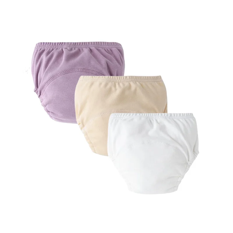 Baby Windel Hosen Einfarbig Baumwolle Kleinkind Infant Training Hose Wasserdicht Wiederverwendbare Neugeborenen Shorts Alle jahreszeiten 3/6 Teile/los – Detail 5