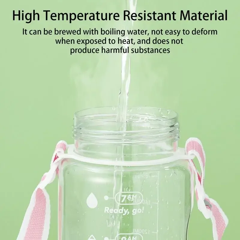 1800ML Travel Water Bottle Teens Sports Water Bottle With Lid Reusable Portable Straw For Teens Gym Outdoor Sports