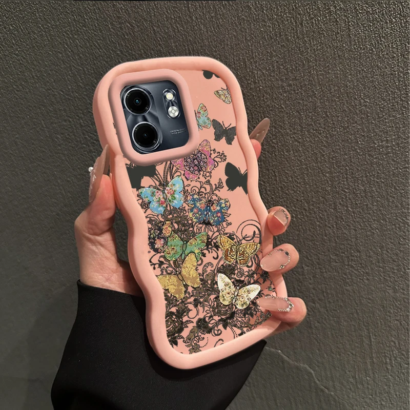 Smart 9 Flying Butterfly Wavy Silicone Phone Case Cover