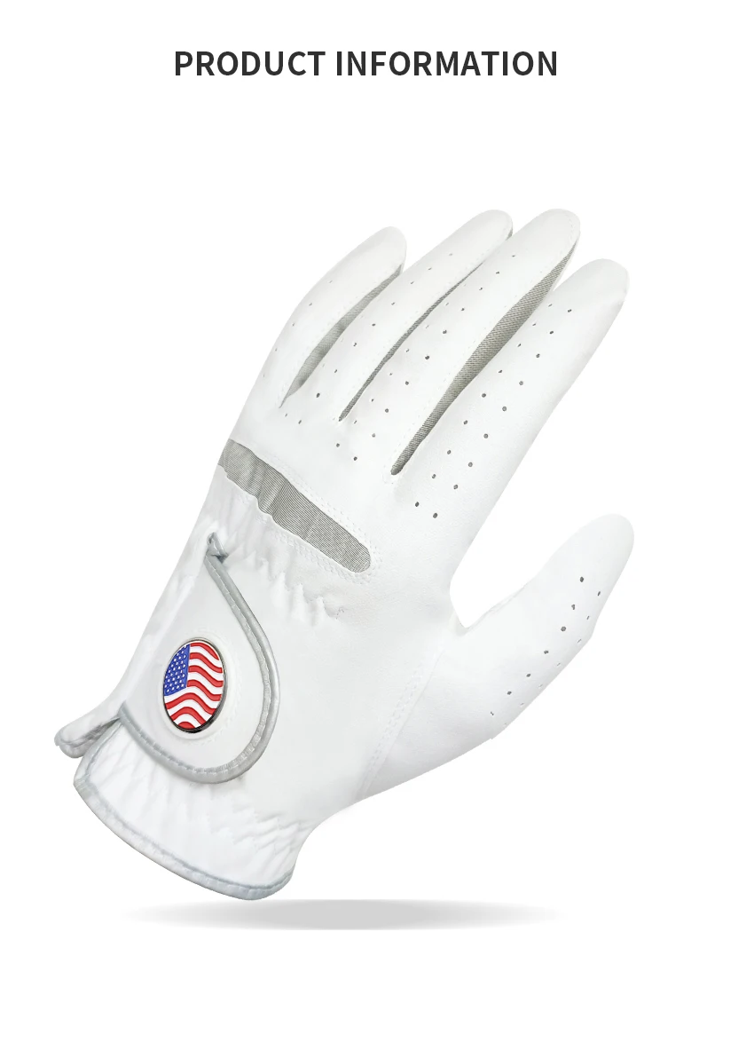 Men's Golf Glove Micro Soft Fiber Breathable Golf Gloves With Magnetic Marker Replaceable Glove American Flag Riding