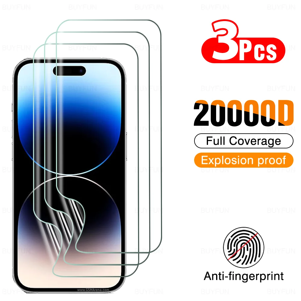 3Pcs Hydrogel Screen Protector For iPhone 14 Pro Max 13 Mini 12 11 XR