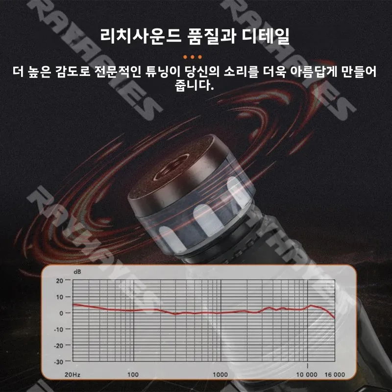 레이헤이즈 U-H200 충전식 무선 마이크, 금속 충격 방지 메쉬 포함, 노래방 및 대중 연설에 적합