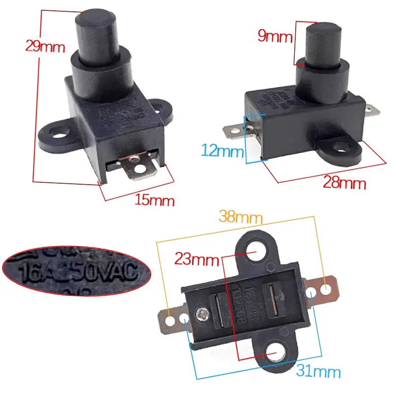 1PCS Home Heater Small Sun Anti-Fall Microswitch Accessories 16A Dump Power Safety Switch Attachment