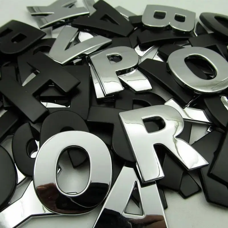 3D Metal DIY Styling Letters Word Alphabet Emblem Decals Numbers Labeling Car Sticker Rear Trunk Logo Digital Badge Accessories - Image 2