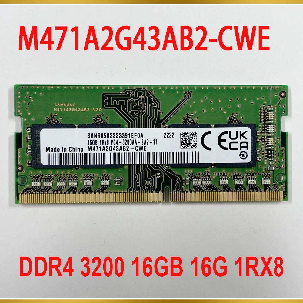 1Pcs For Samsung RAM DDR4 3200 16GB 16G 1RX8 PC4 3200AA Laptop Memory M471A2G43AB2 CWE