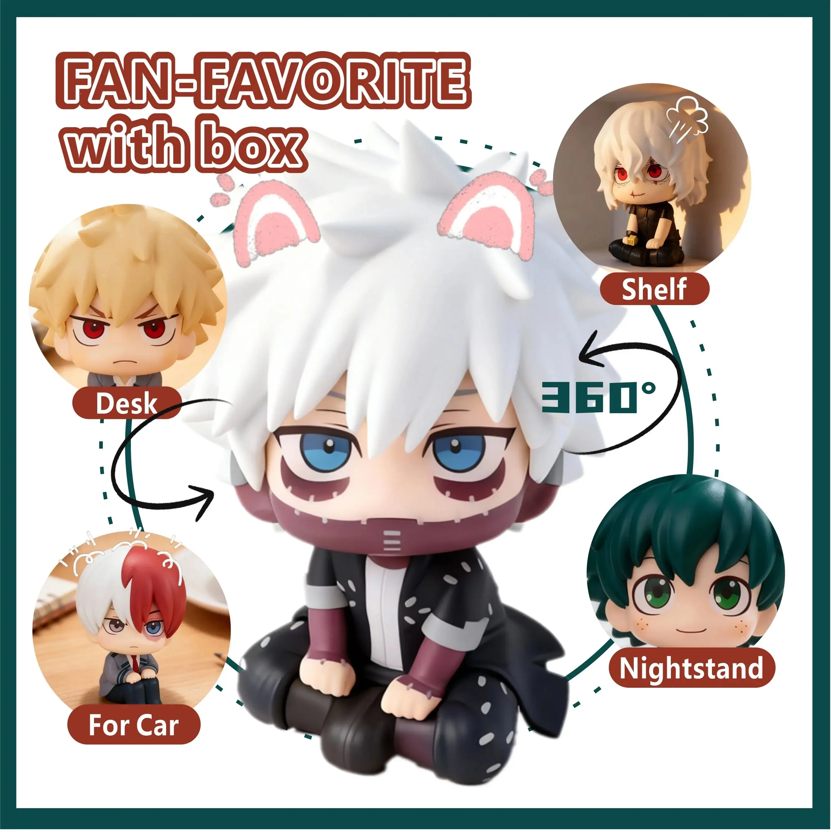 My Hero Academia Chibi PVC Figurenset - Tomura Shigaraki Izuku Midoriya Katsuki Bakugo Sammelfiguren Niedliche Anime-Figuren