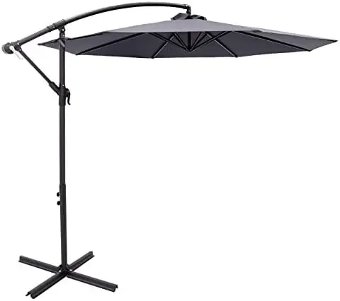 

ft Offset Cantilever Outdoor Umbrella with Cross Base Stand, Ivory Umbrella Raincoat Umbrella corporation Mini umbrella On clou