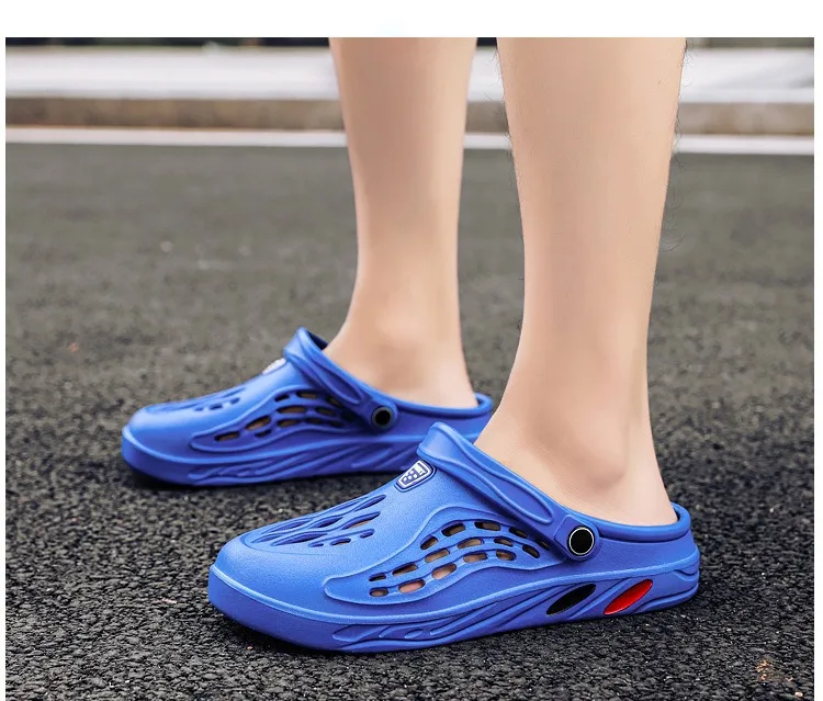 Sheval ues Sommer Männer Clogs Hausschuhe Indoor Home Wohnungen Schuhe Mode Loch Schuhe Strands andalen leichte weiche Badezimmer rutschen – Detail 12