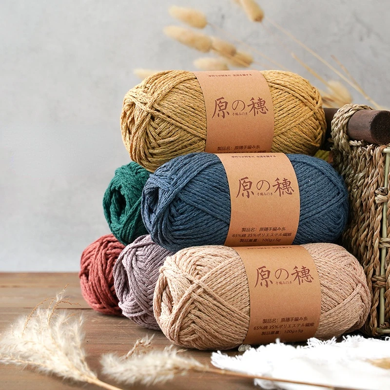 

100G/balls Round Strand Hollow Out Cotton Yarn for Crochet Medium Coarse Cotton Linen Hand Knitting DIY Bags Hats Coaster TJ8525