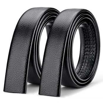 Ceinture en cuir véritable automatique sans boucle pour homme, largeur 3.5cm, bonne qualité, 140, 150, 160cm