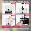 16 Cup Food Processor Blender Combo,11-in-1 Multifunction 3.8L Food Chopper 7 CUP(60 oz) Blender 1 CUP 2