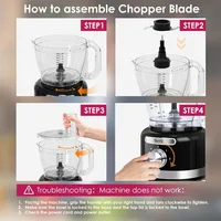 16 Cup Food Processor Blender Combo,11-in-1 Multifunction 3.8L Food Chopper 7 CUP(60 oz) Blender 1 CUP 2