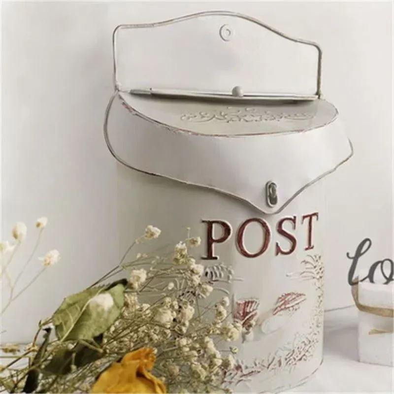 New European Style Metal Wrought Iron Wall Mailbox Three-dimensional Relief Mailbox Outdoor Vintage Outside Garden Decoration