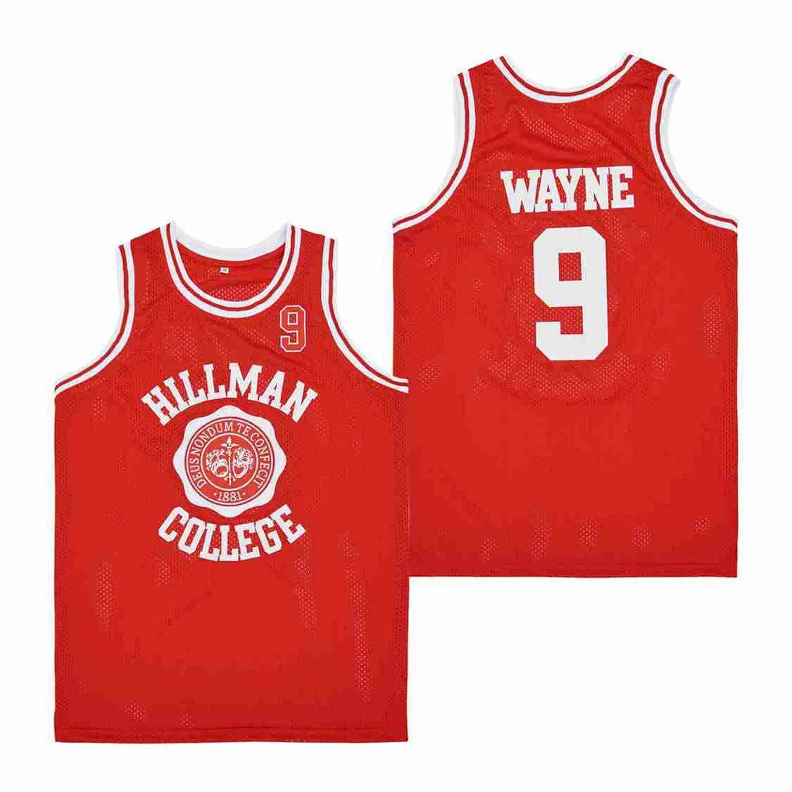 

BG basketball jersey DWAYNE WAYNE 9 HILLMAN COLLEGE Jerseys Embroidery sewing Outdoor sportswear Hip-hop summer red 2022