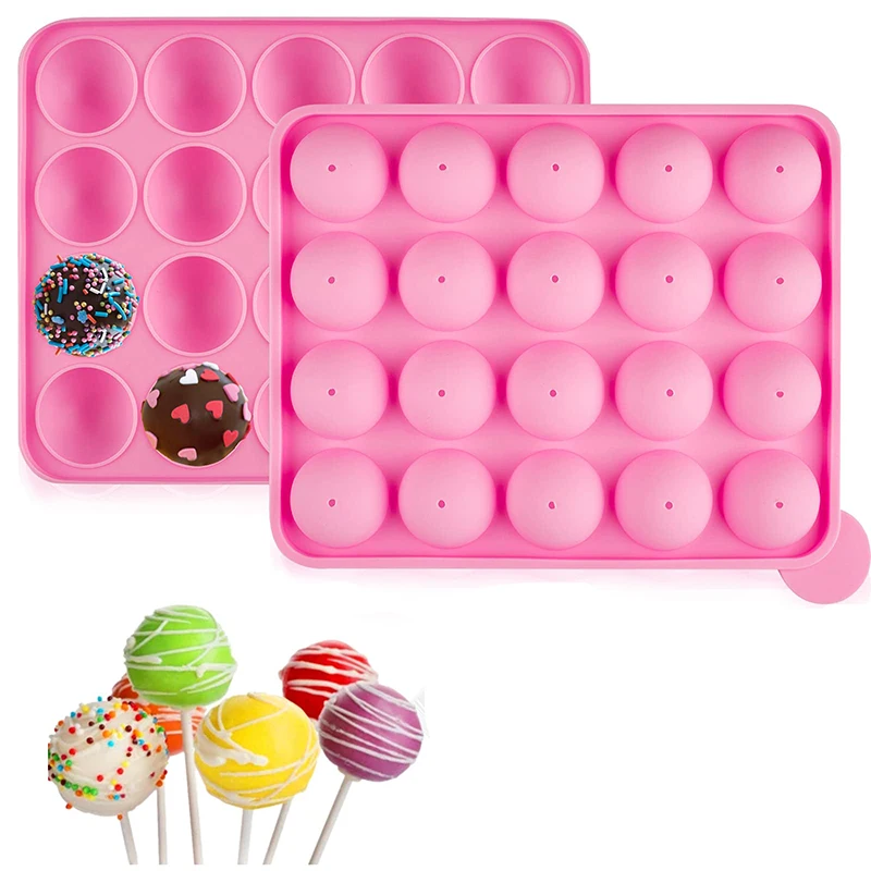 20Holes Silicone Round Lollipop Mold Spherical Chocolate Moulds