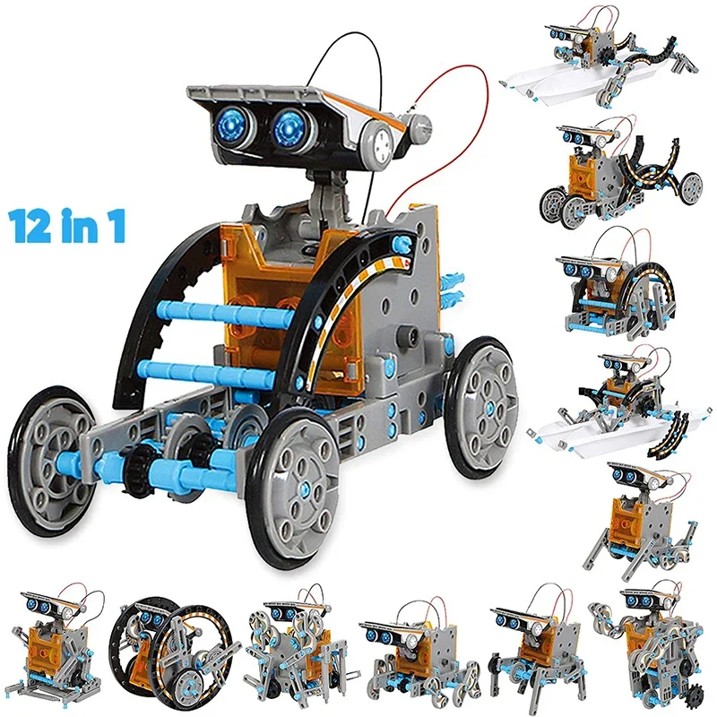 

Solar Robot Kits High-Tech Science Toy 12 In 1 Develop Educational Solar Powered Learning Robotic Programming Toys for Boys