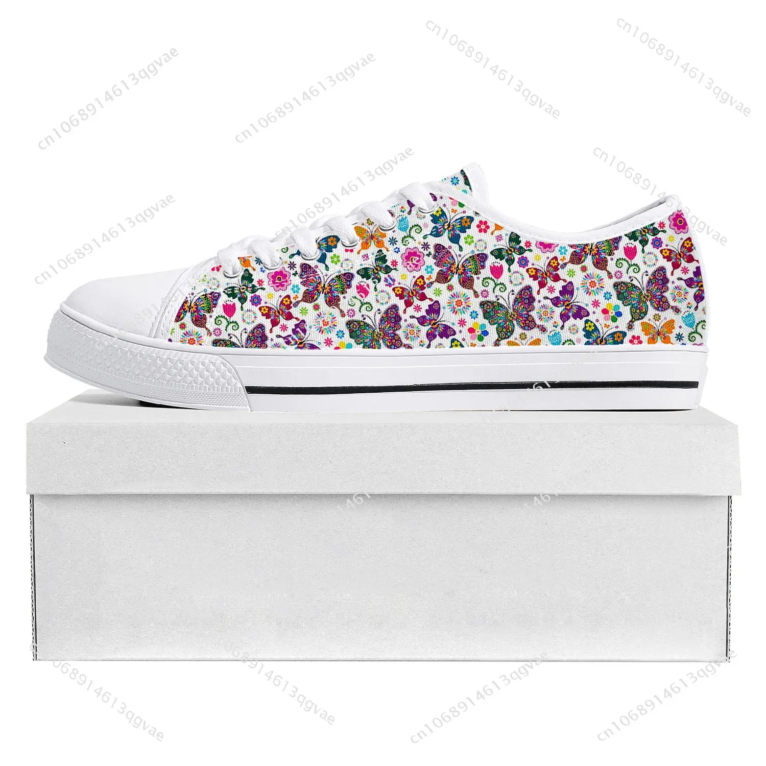 Butterfly Prints Low Top High Quality Sneakers Mens Womens Teenager Tailor-made Shoe Canvas Sneaker Casual Couple Shoes White