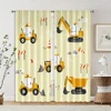 2pcs, Window Treatment Curtains Truck Tractor Machine Washable Fabric,Without Electricity Wall Decor for Indoor Celebrations, 2