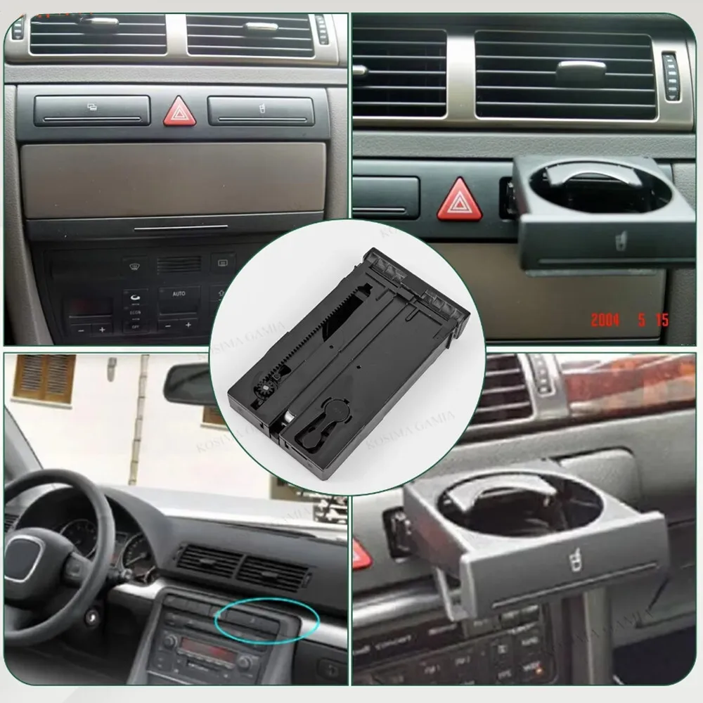 유니버설 자동차 병 컵 홀더 4B0862534D 접이식 내구성 예비 부품 아우디 C5 A6 98-05 마쓰다 블랙 플라스틱 피트