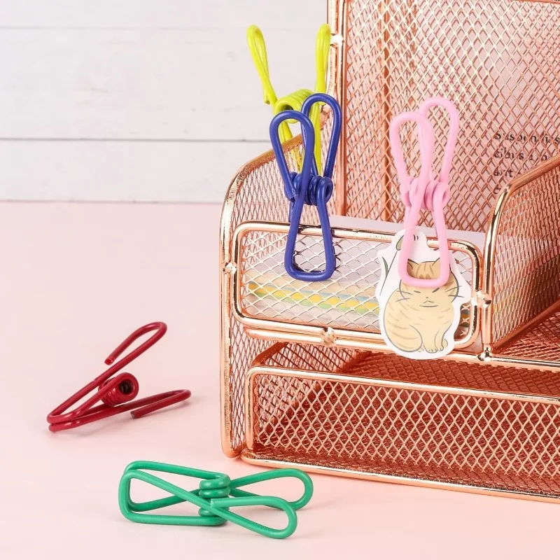50/1PCS Mini Colorful Sealing Clips Steel Wire Snack Bag Clip Laundry Clothesline Fixing Clamp Home Multifunctional Storage Tool