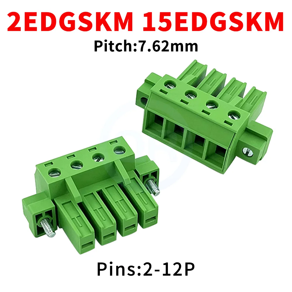 (10 Stück) KF 2EDGSKM 7,62 mm Verdrahtungsklemme Hochstrom 2EDG-7,62 Steckverbinder Stecker 15EDGSKM 2-12Pin