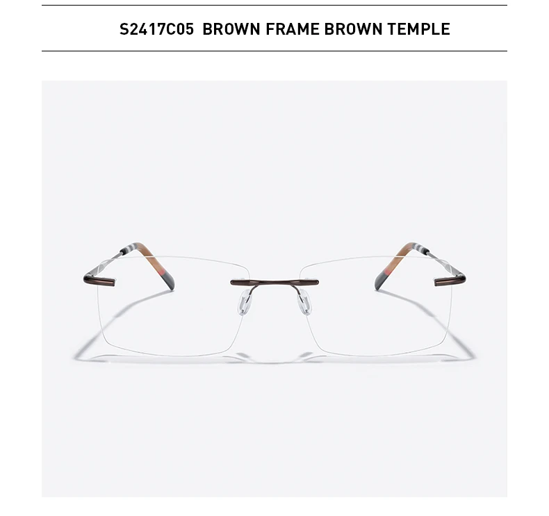 MERRYS DESIGN Männer Titan Legierung Randlose Brille Rahmen Platz Ultraleicht Rahmenlose Frauen Optische Rahmen Eyewear S2417 – Detail 17